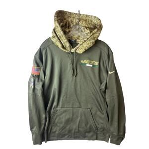 Nike New York Jets Salute To Service Sweatshirt Mens Size L Camo Green On Field